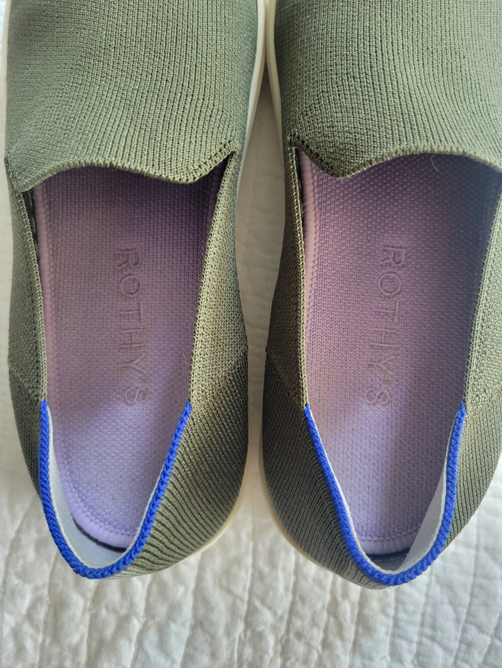 Rothy's Womens Olive Slip-On Sneakers - Picture 3 of 5